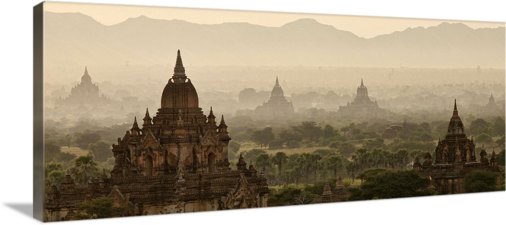 The temples in Bagan, Burma at sunrise