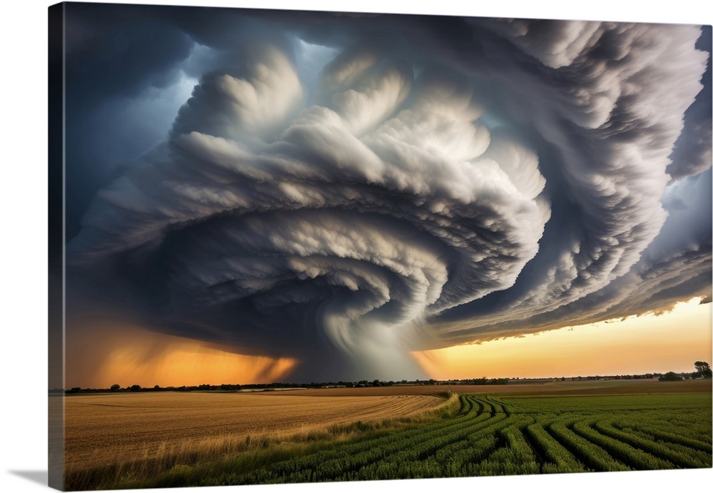 Huge tornado over the Midwest.