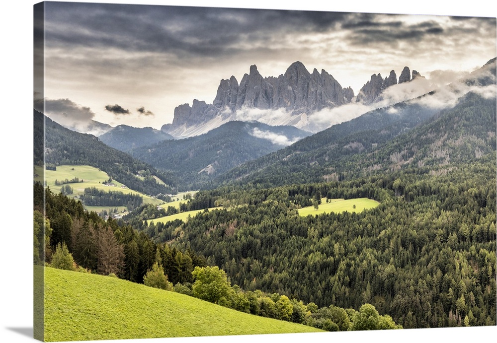 Val di Funes panorama in the Dolomites