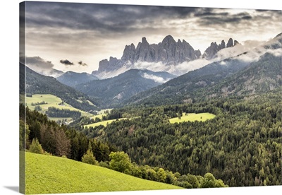 Val Di Funes Panorama In The Dolomites