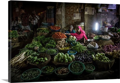 Vegatable market after dark in Jaipur, India