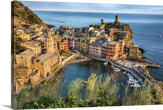 Vernazza in the Cinque Terre at sunset Wall Art, Canvas Prints, Framed ...