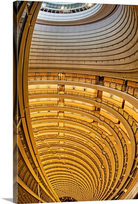 View from above the inside of the highest hotel in the Jin Mao Tower