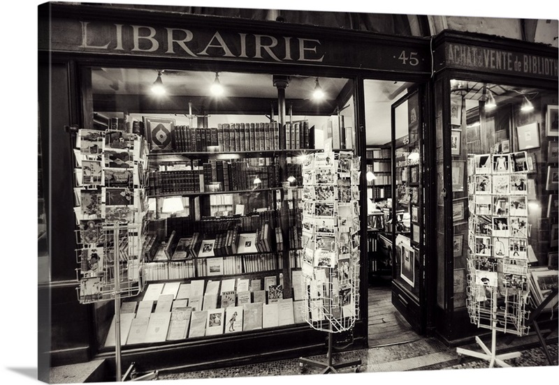 Vintage book store in Paris, France Great Big Canvas
