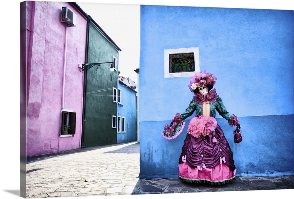 Woman in Masquerade costume during Carnival, Borano, Italy
