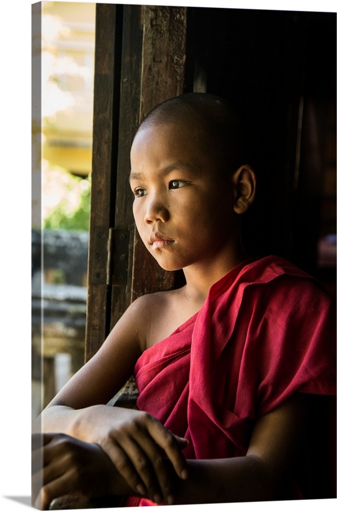Young Burmese monk in his monastery in Bagan.