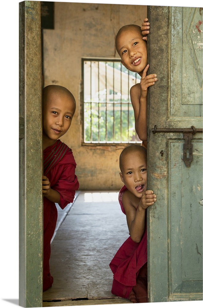 Young monks in their monastery in Mandalay, Burma
