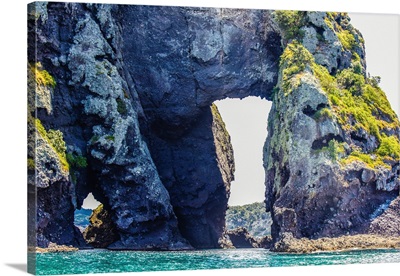 A Rock Cave On The Sea In New Zealand