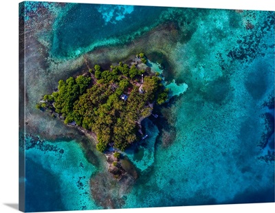 Aerial view of Buttonwood Caye in Belize, 2016