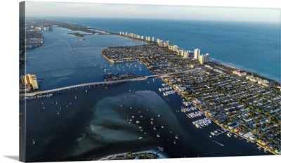 Aerial view of lovely Sailfish Marina, Florida