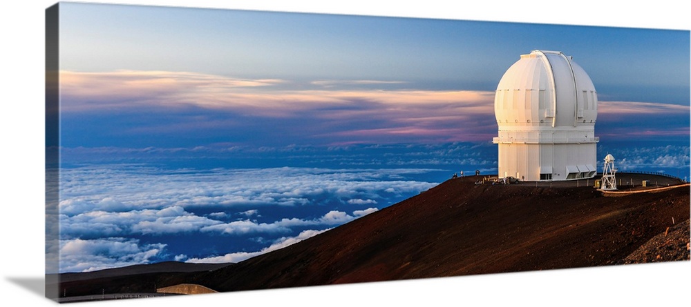 Big Island Hawaii. An observatory atop Hawaii's Mauna Kea at sunset.
