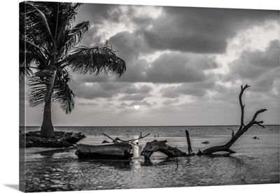 BW sunset in Belize