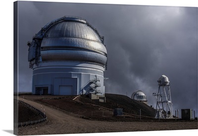 Clouds Roll In Above An Observatory On The Mauna Kea Volcano In Hawaii