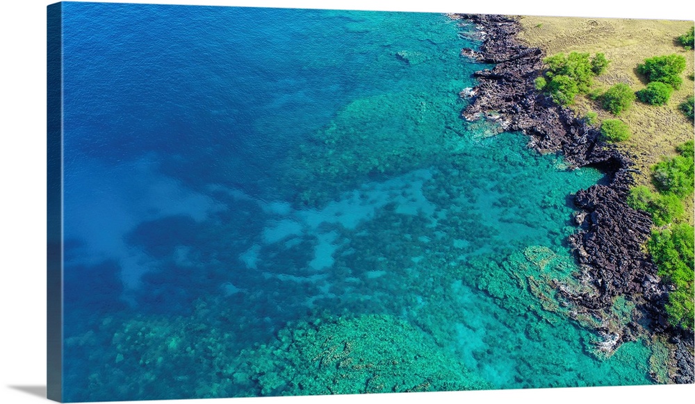 Big Island Hawaii. Looking down at the stunning water clarity of the big island.