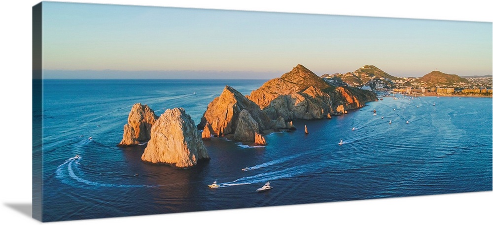The Cabo arch lights up at sunset.
