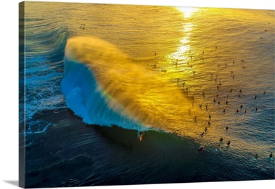 The Late Great Derek Ho, In The Tube At Sunset, Pipeline Hawaii