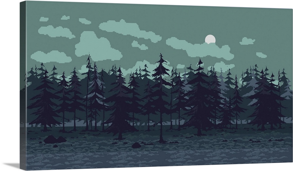 Pixel halloween forest.