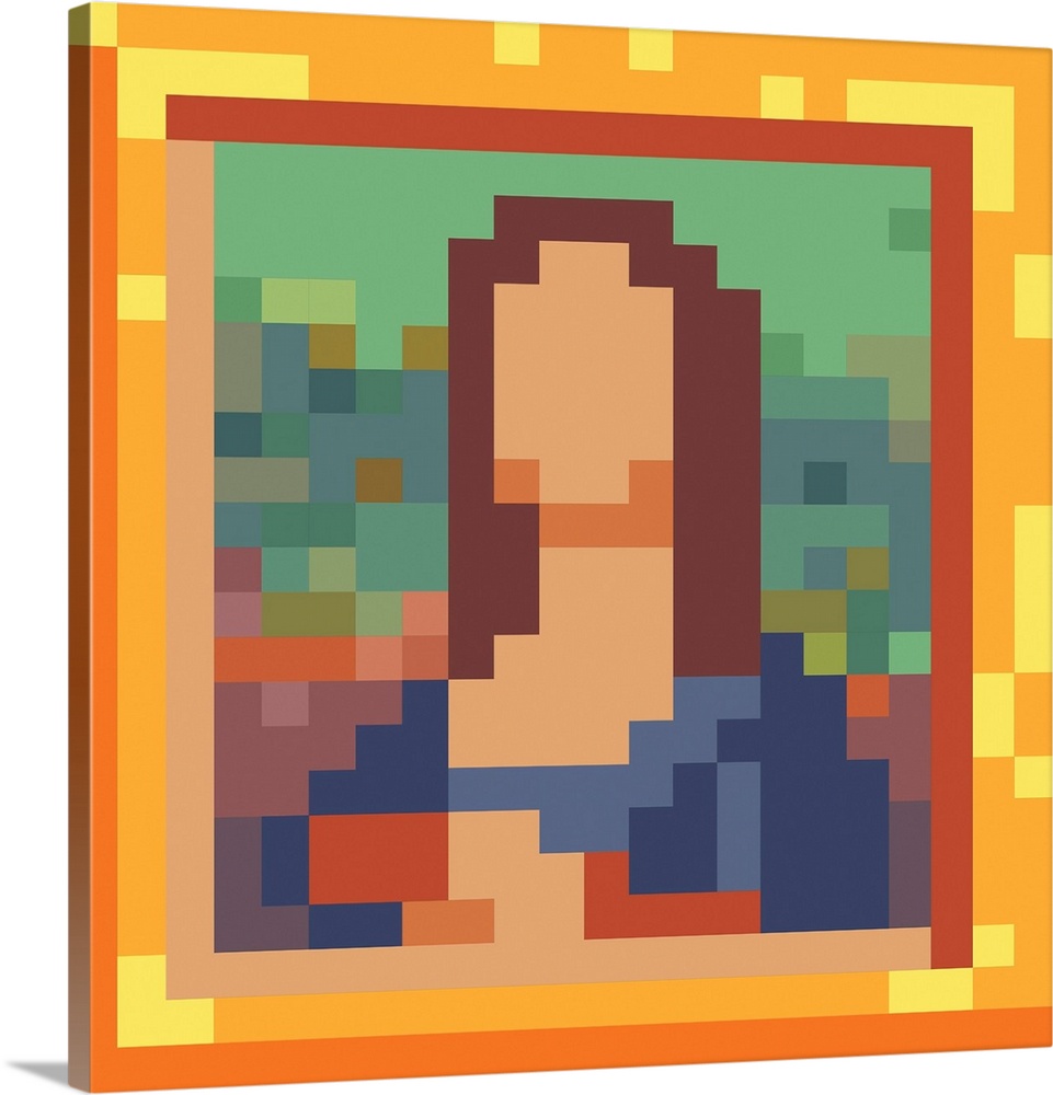 An icon of a framed painting. Pixel sprite. Originally a vector illustration.
