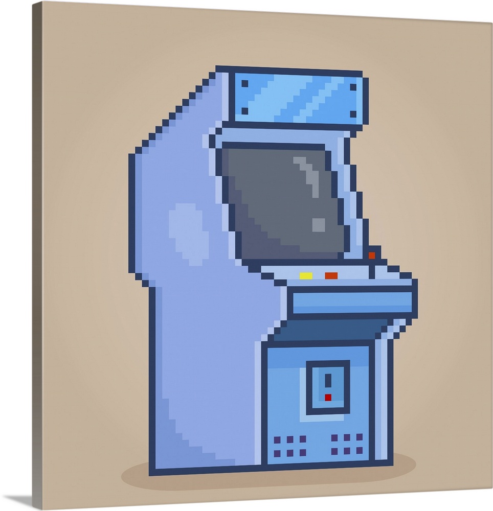 8-bit pixel of a retro game console. Video game machine. Originally a vector illustration.