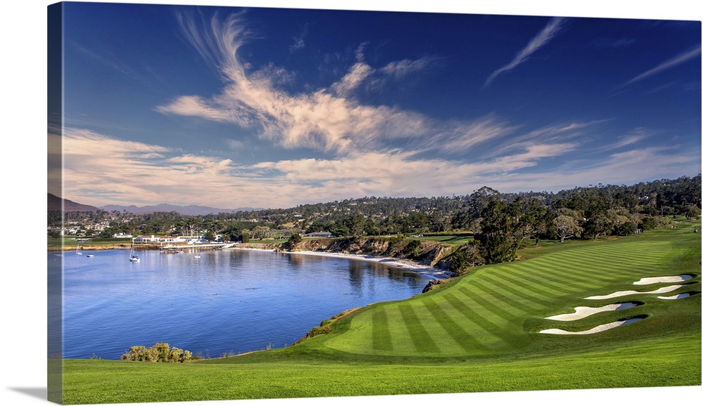 A view of Pebble Beach golf course, Hole 6, Monterey, California.