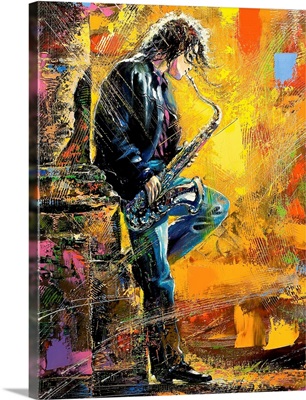 A Young Man Playing a Saxophone