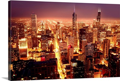 Aerial view of Chicago's downtown