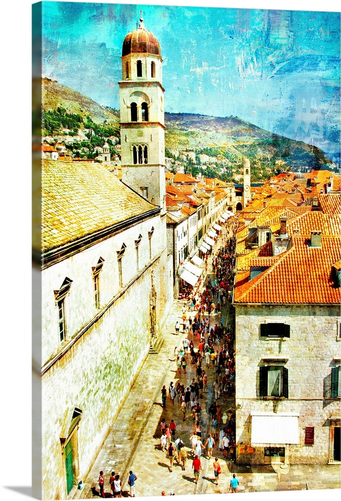 ancient Dubrovnik - artistic picture in painting style