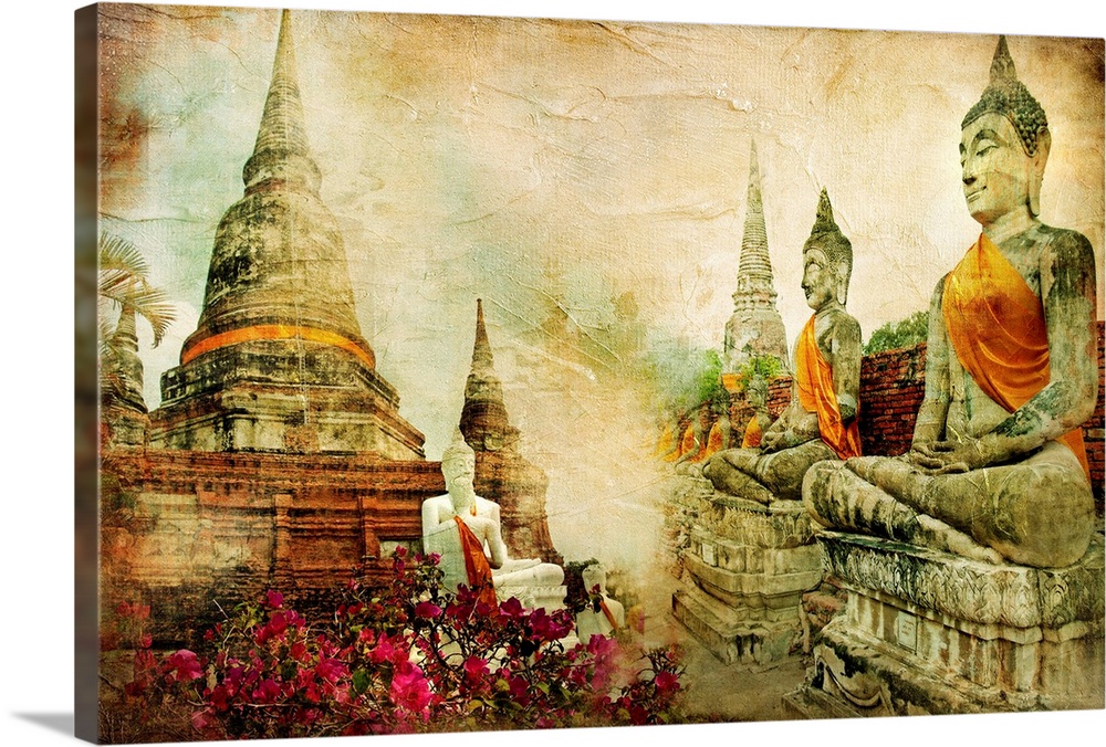 ancient Thailand - artwork in painting style