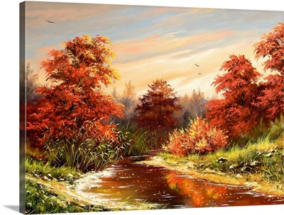 Autumn Landscape with a River