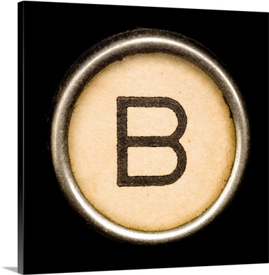 B - Black Typewriter Key Letter Art