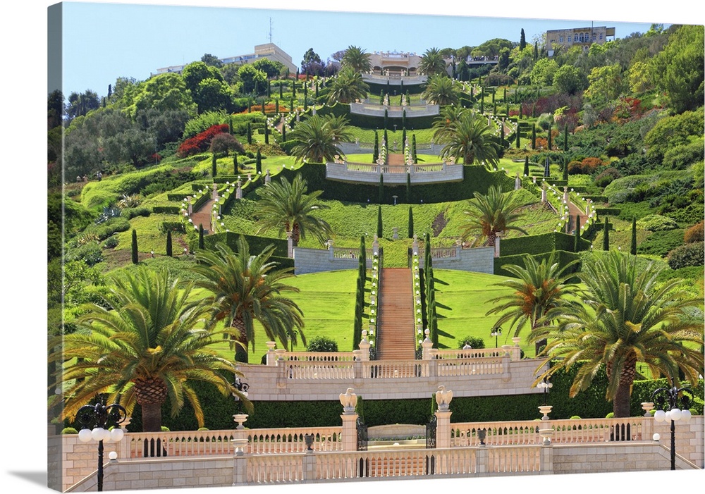 Bahai Gardens Of The Carmel Mountains, Haifa, Mediterranean, Israel
