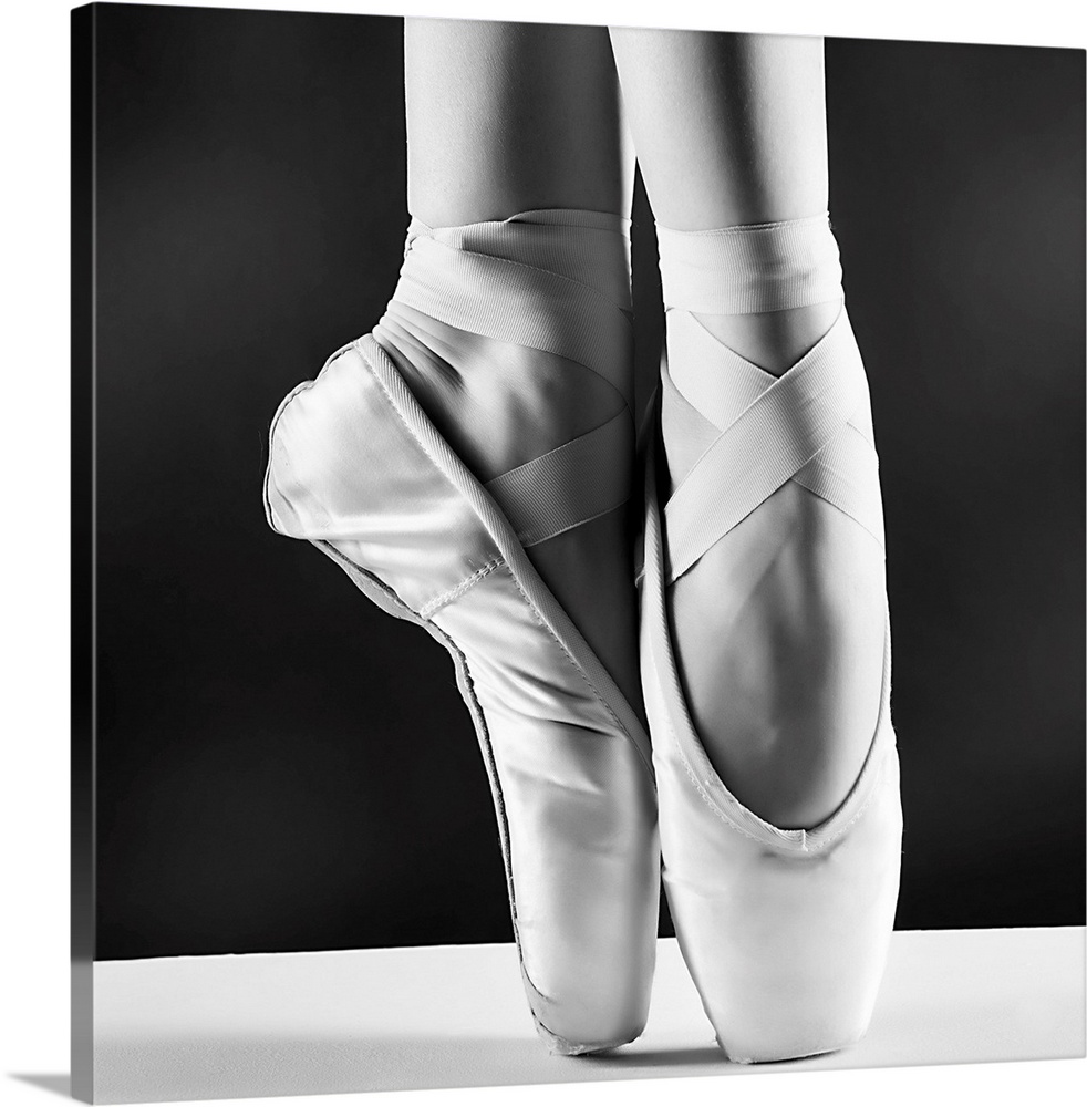 A Photo Of Ballerina's Pointes On Black Background