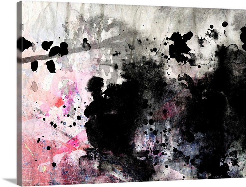 Black and Pink Abstract Wall Art, Canvas Prints, Framed Prints, Wall