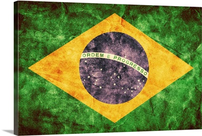 Brazilian flag in a grunge style