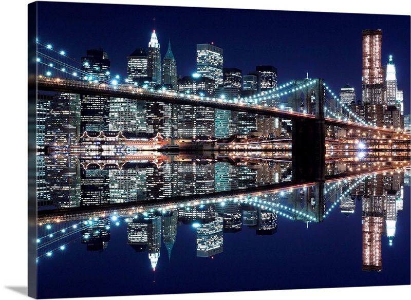 Brooklyn bridge and Manhattan skyline at Night, New York City | Great ...