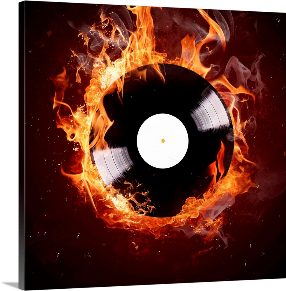 Burning vinyl disc-Hot hits