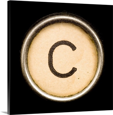 C - Black Typewriter Key Letter Art