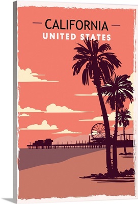 California Modern Vector Travel Poster