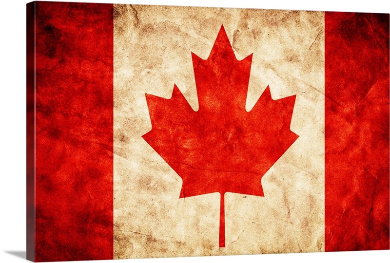 Canadian flag in a grunge style | Great Big Canvas