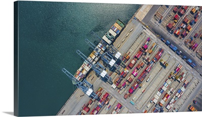 Cargo Container In Factory Harbor At Industrial Estate
