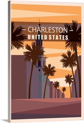 Charleston Modern Vector Travel Poster