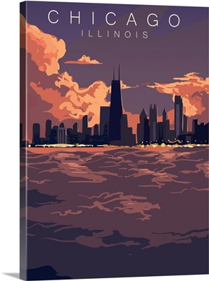 Chicago Modern Vector Travel Poster