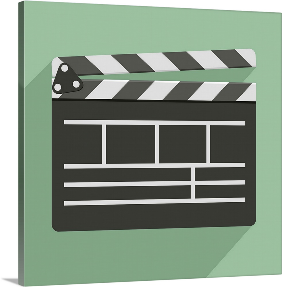 minimalistic illustration of a clapper board, symbol for film and video