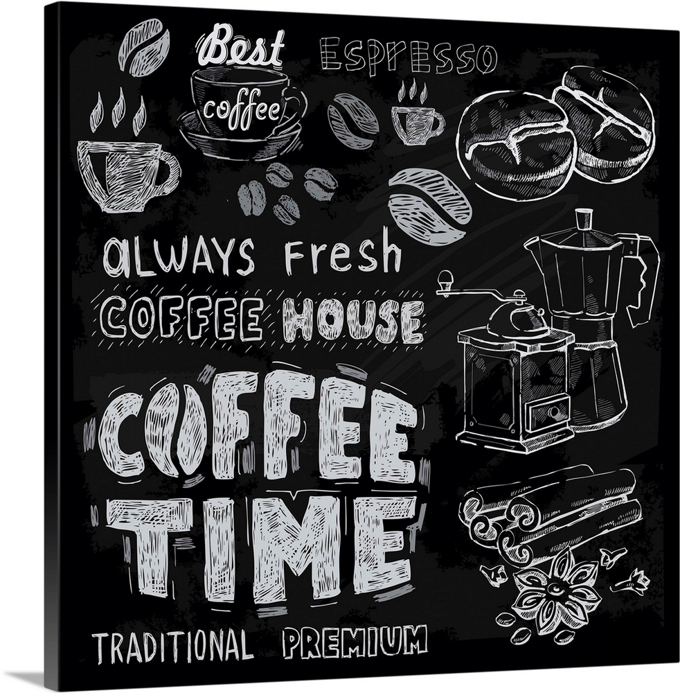 coffee on chalkboard