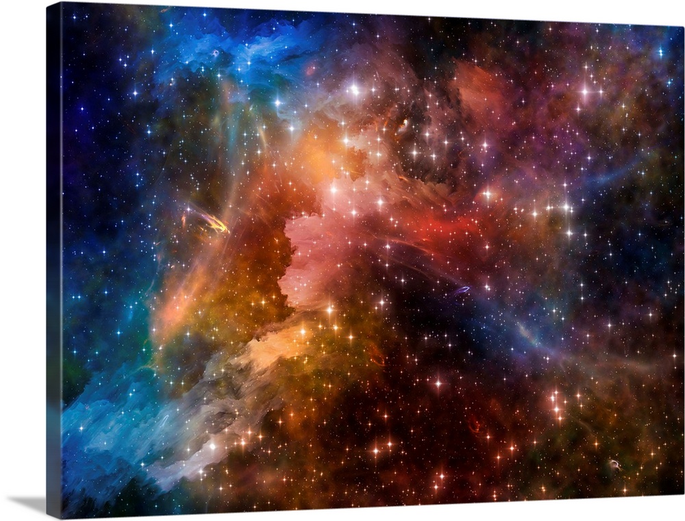 A digital painting of colorful space.
