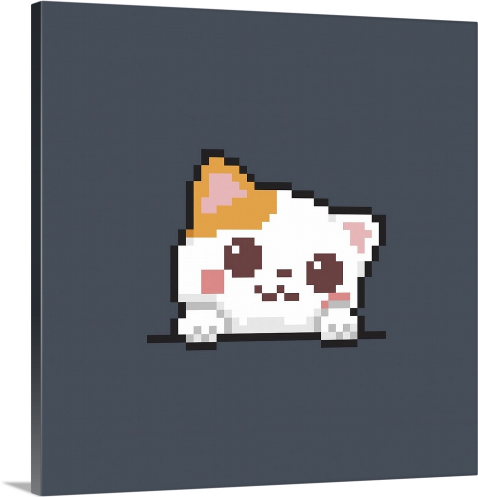 Cute cat in a pixel style.
