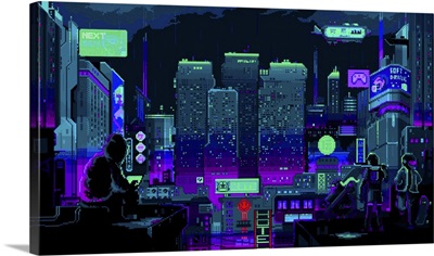 Cyber Pixel Scene