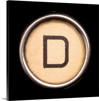 D - Black Typewriter Key Letter Art