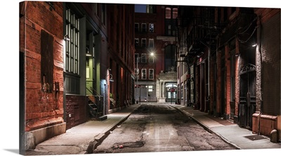 Dark Street In New York At Night
