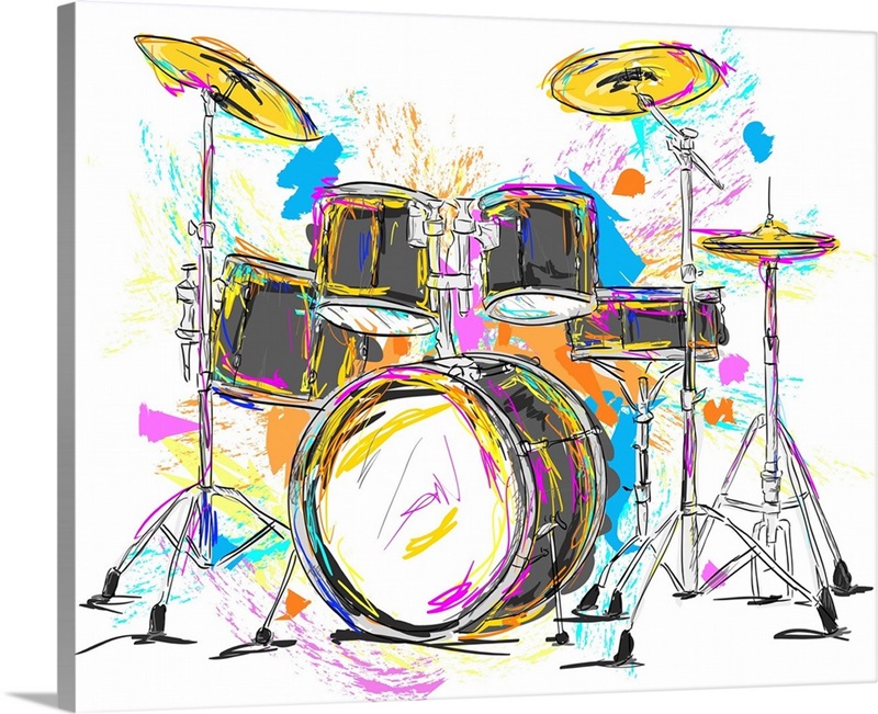 Drum Painting Wall Art, Canvas Prints, Framed Prints, Wall Peels
